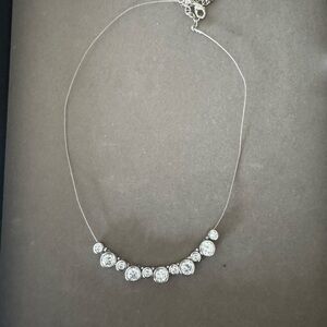 Lia Sophia Silver Necklace with Crystal Accents